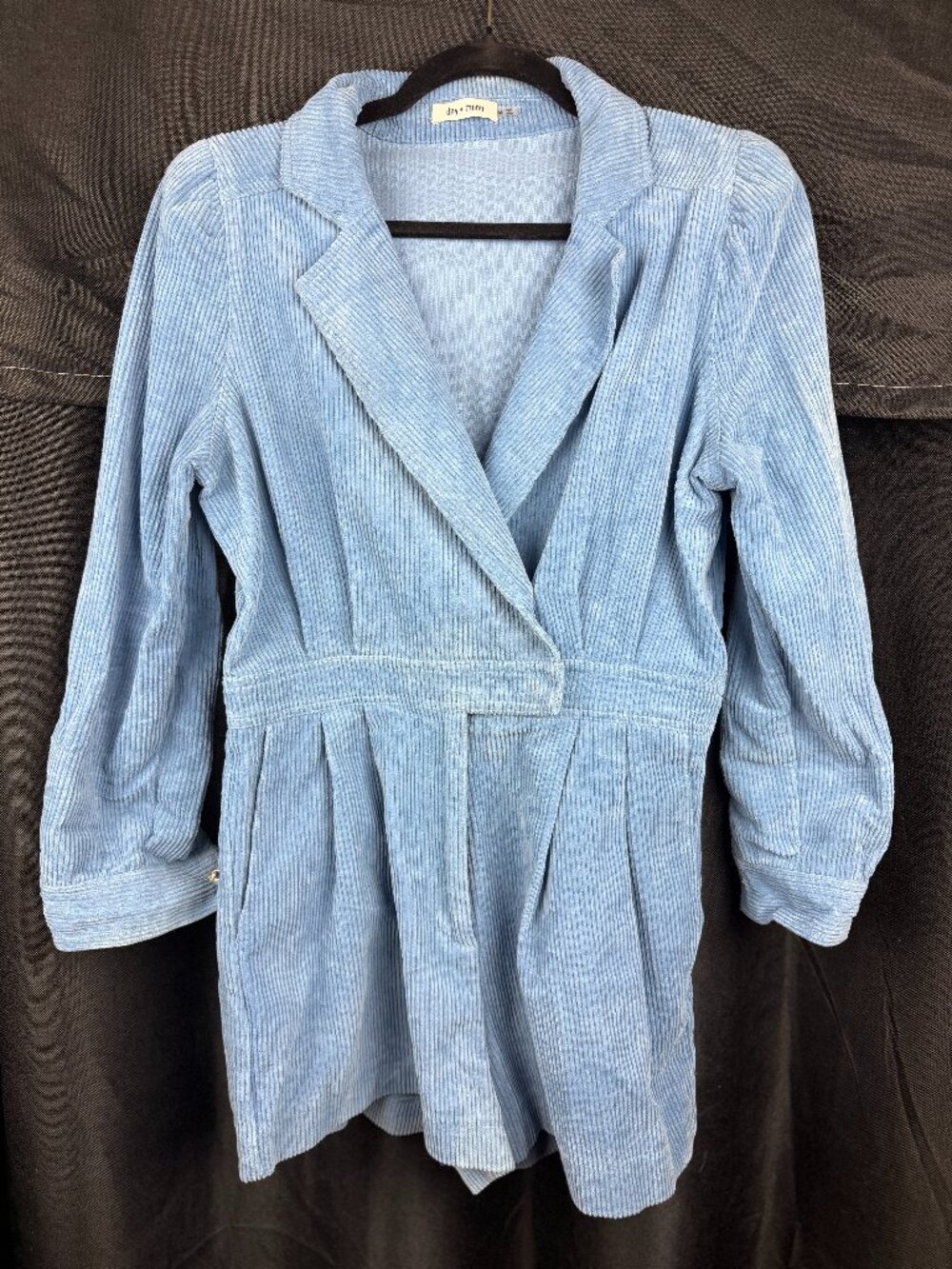 Day + Moon Corduroy Blue Romper (Size M)